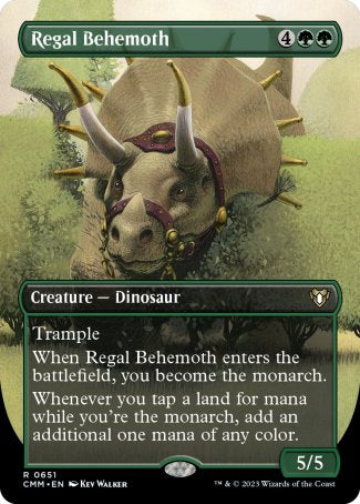 (651) Magic The Gathering Commander Masters: Extras Single: Regal Behemoth (V.2)  Rare