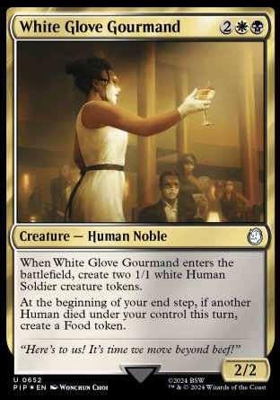 (652) Magic The Gathering Universes Beyond: Fallout: Extras Single: White Glove Gourmand  Holo Uncommon