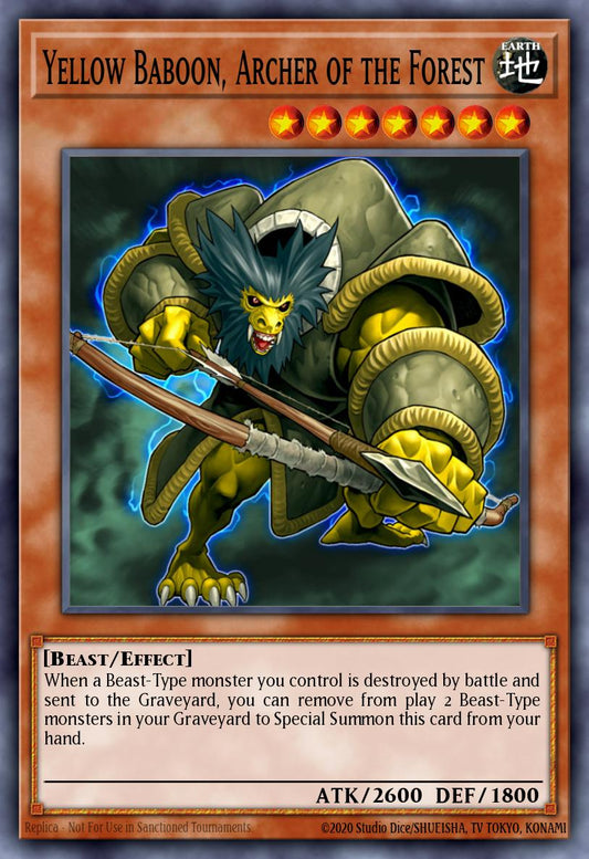 (084) YuGiOh TCG SOVR: Stardust Overdrive Single: Yellow Baboon, Archer of the Forest (V.2 - Ultimate Rare)  Ultimate Rare