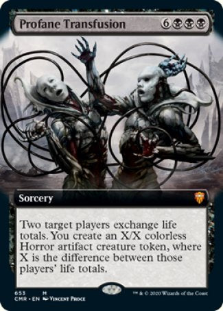 (653/361) Magic The Gathering Commander Legends: Extras Single: Profane Transfusion Holo Mythic