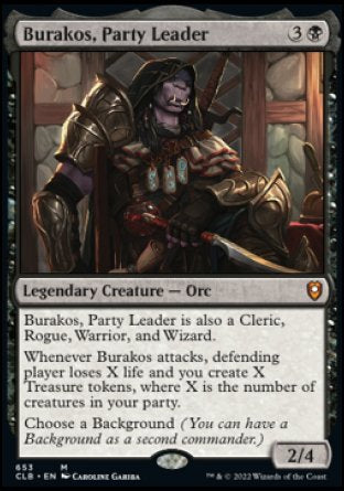 (653) Magic The Gathering Commander Legends: Battle for Baldur's Gate: Extras Single: Burakos, Party Leader (V.1) Holo Mythic