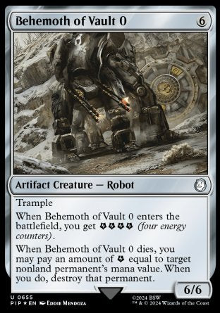 (655) Magic The Gathering Universes Beyond: Fallout: Extras Single: Behemoth of Vault 0  Uncommon