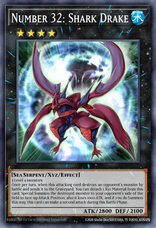 (033) YuGiOh TCG MP24: 25th Anniversary Tin: Dueling Mirrors Single: Number 32: Shark Drake  Quarter Century Secret Rare