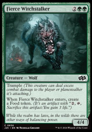 (656) Magic The Gathering Foundations Jumpstart Single: Fierce Witchstalker  Common
