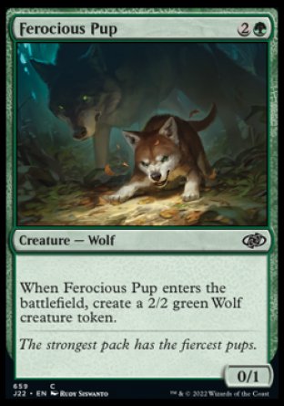 (659) Magic The Gathering Jumpstart 2022 Single: Ferocious Pup  Common