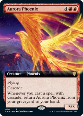 (660/361) Magic The Gathering Commander Legends: Extras Single: Aurora Phoenix Holo Rare