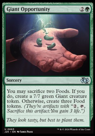 (663) Magic The Gathering Foundations Jumpstart Single: Giant Opportunity  Uncommon