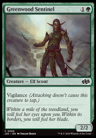 (666) Magic The Gathering Foundations Jumpstart Single: Greenwood Sentinel  Common