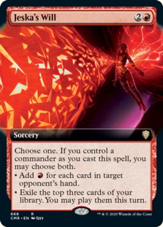 (668/361) Magic The Gathering Commander Legends: Extras Single: Jeska's Will Holo Rare