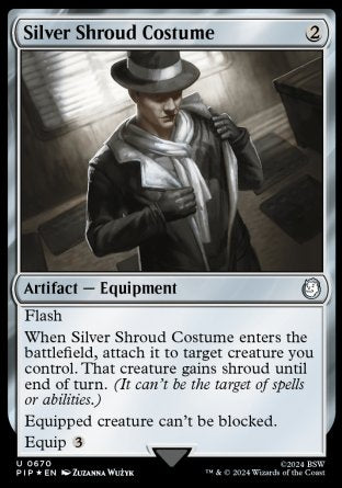(670) Magic The Gathering Universes Beyond: Fallout: Extras Single: Silver Shroud Costume  Uncommon