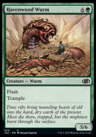 (670) Magic The Gathering Jumpstart 2022 Single: Havenwood Wurm  Common