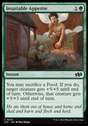 (672) Magic The Gathering Foundations Jumpstart Single: Insatiable Appetite  Common