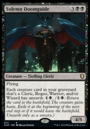 (672) Magic The Gathering Commander Legends: Battle for Baldur's Gate: Extras Single: Solemn Doomguide (V.1)  Rare