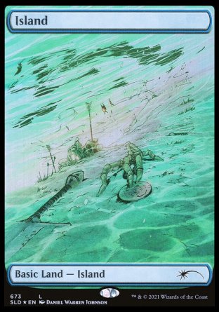 (673) Magic The Gathering Secret Lair Drop Series Single: Island (V.13)  Land