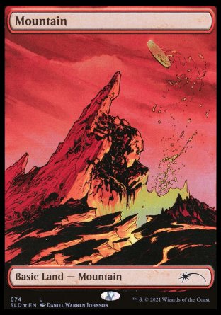 (674) Magic The Gathering Secret Lair Drop Series Single: Mountain (V.13)  Land