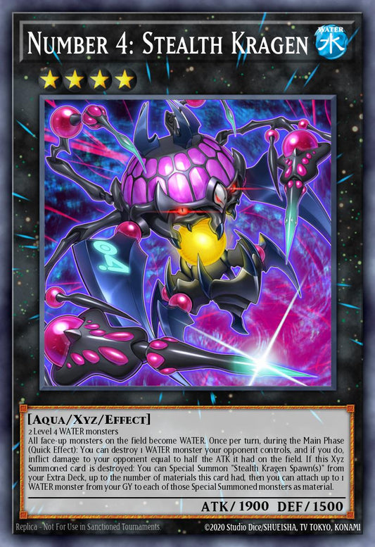 (095) YuGiOh TCG MZTM: Maze of the Master Single: Number 4: Stealth Kragen  Rare