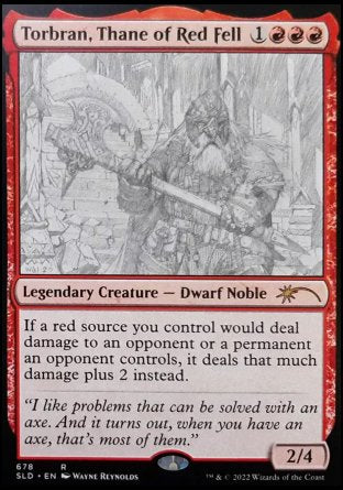 (678) Magic The Gathering Secret Lair Drop Series Single: Torbran, Thane of Red Fell  Rare