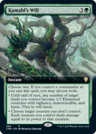 (680/361) Magic The Gathering Commander Legends: Extras Single: Kamahl's Will Holo Rare