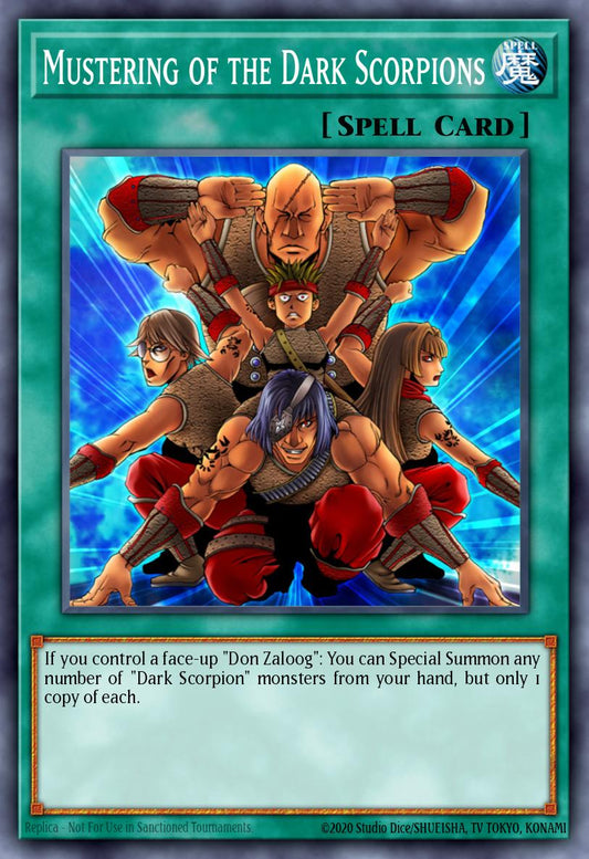 (EN093) YuGiOh TCG DCR: Dark Crisis Single: Mustering of the Dark Scorpions (V.2 - Common)  Common