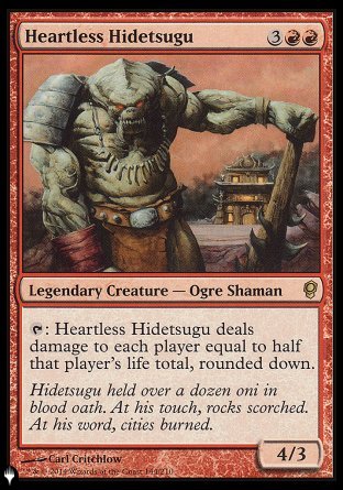 (144) Magic The Gathering The List Single: Heartless Hidetsugu  Rare