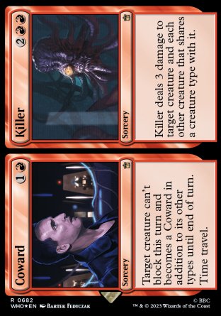 (682) Magic The Gathering Universes Beyond: Doctor Who: Extras Single: Coward // Killer Holo Rare