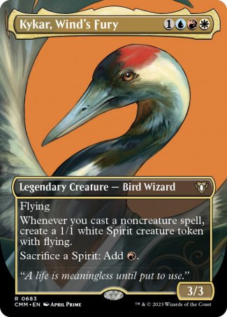 (683) Magic The Gathering Commander Masters: Extras Single: Kykar, Wind's Fury (V.2) Holo Rare