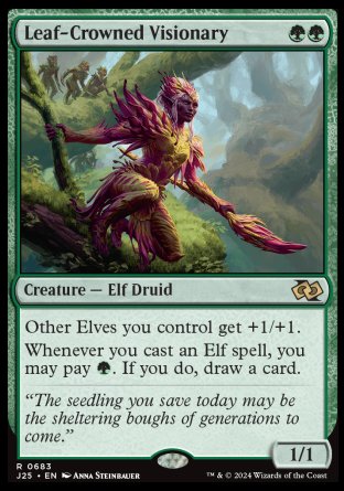 (683) Magic The Gathering Foundations Jumpstart Single: Leaf-Crowned Visionary  Rare