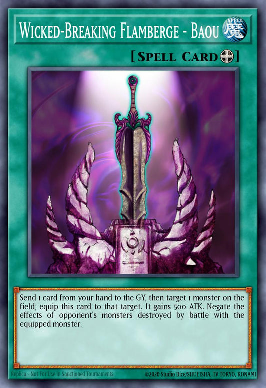(EN035) YuGiOh TCG DCR: Dark Crisis Single: Wicked-Breaking Flamberge - Baou (V.2 - Rare)  Rare