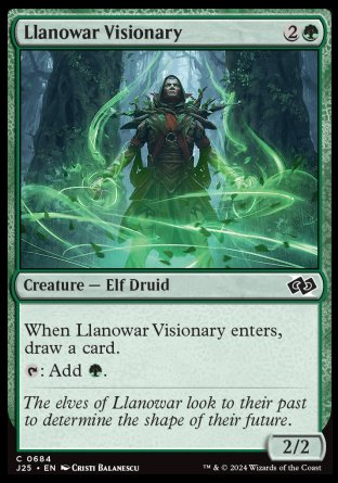 (684) Magic The Gathering Foundations Jumpstart Single: Llanowar Visionary  Common