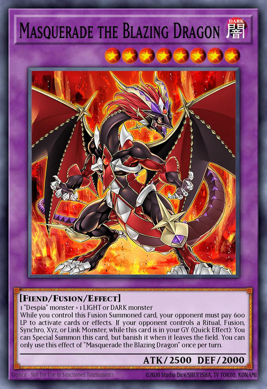 (022) YuGiOh TCG RA02: 25th Anniversary Rarity Collection II Single: Masquerade the Blazing Dragon (V.3 - Secret Rare)  Secret Rare