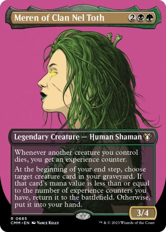 (685) Magic The Gathering Commander Masters: Extras Single: Meren of Clan Nel Toth (V.2)  Rare