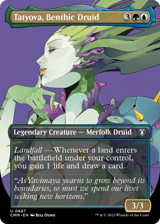(687) Magic The Gathering Commander Masters: Extras Single: Tatyova, Benthic Druid (V.1)  Uncommon
