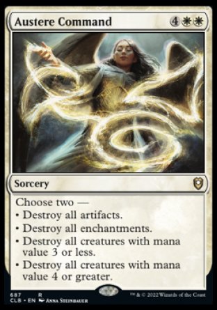 (687) Magic The Gathering Commander Legends: Battle for Baldur's Gate: Extras Single: Austere Command  Rare