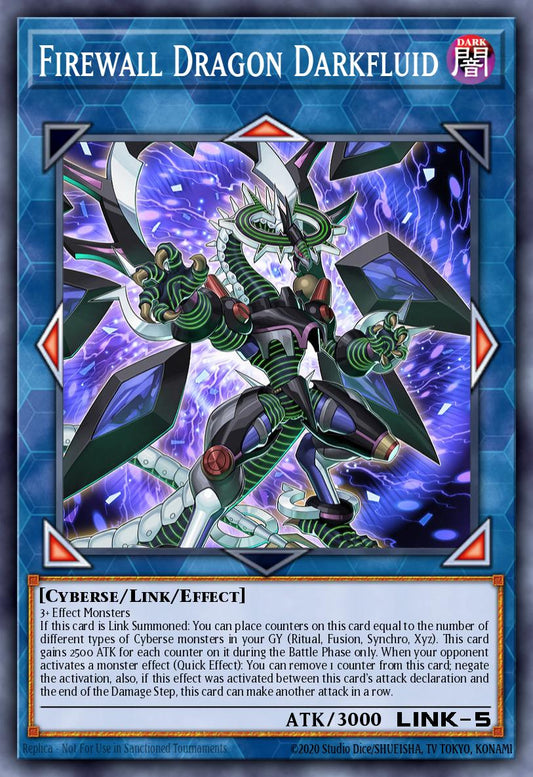 (168) YuGiOh TCG MP20: 2020 Tin of Lost Memories Mega Pack Single: Firewall Dragon Darkfluid  Super Rare