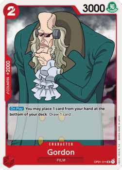 (011) One Piece TCG OP01: Romance Dawn Single: Gordon (OP01-011)  Uncommon