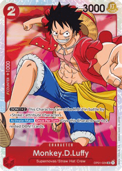 (024) One Piece TCG OP01: Romance Dawn Single: Monkey.D.Luffy (OP01-024) (V.1)  Super Rare