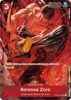 (025) One Piece TCG OP01: Romance Dawn Single: Roronoa Zoro (OP01-025) (V.2)  Alternate Art