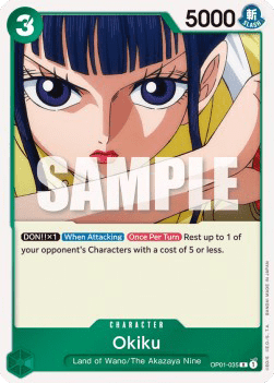 (035) One Piece TCG OP01: Romance Dawn Single: Okiku (OP01-035)  Rare