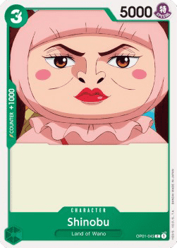 (043) One Piece TCG OP01: Romance Dawn Single: Shinobu (OP01-043)  Common