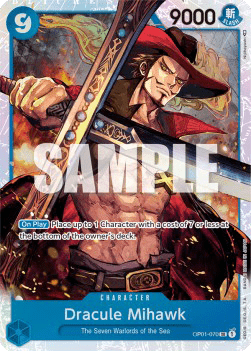 (070) One Piece TCG OP01: Romance Dawn Single: Dracule Mihawk (OP01-070) (V.1)  Super Rare