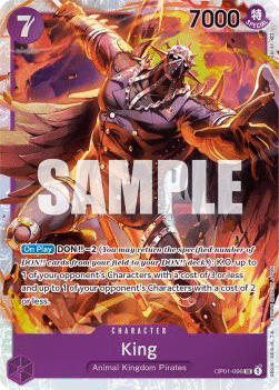 (096) One Piece TCG OP01: Romance Dawn Single: King (OP01-096) (V.1)  Super Rare