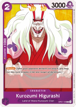 (100) One Piece TCG OP01: Romance Dawn Single: Kurozumi Higurashi (OP01-100)  Common
