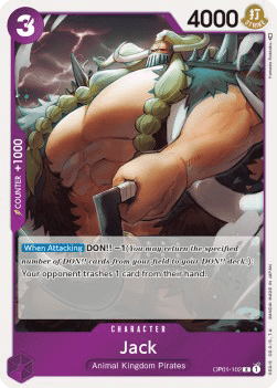 (102) One Piece TCG OP01: Romance Dawn Single: Jack (OP01-102) (V.1)  Rare