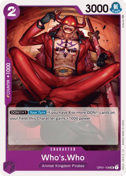 (109) One Piece TCG OP01: Romance Dawn Single: Who's.Who (OP01-109) (V.1)  Uncommon