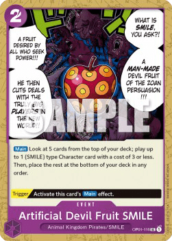 (116) One Piece TCG OP01: Romance Dawn Single: Artificial Devil Fruit SMILE (OP01-116)  Uncommon