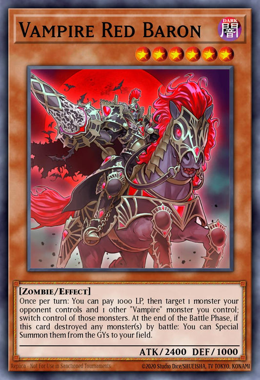 (238) YuGiOh TCG MP19: 2019 Gold Sarcophagus Tin Mega Pack Single: Vampire Red Baron  Common