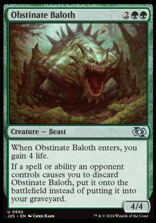 (692) Magic The Gathering Foundations Jumpstart Single: Obstinate Baloth  Uncommon