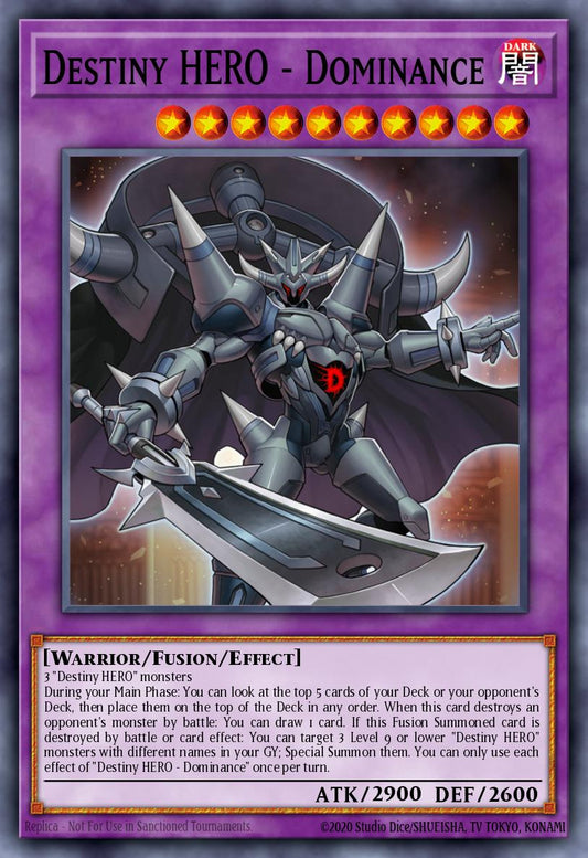 (064) YuGiOh TCG MP20: 2020 Tin of Lost Memories Mega Pack Single: Destiny HERO - Dominance  Secret Rare