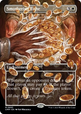(693) Magic The Gathering Commander Masters: Extras Single: Smothering Tithe (V.2) Holo Mythic