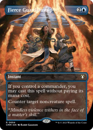 (694) Magic The Gathering Commander Masters: Extras Single: Fierce Guardianship (V.2)  Rare
